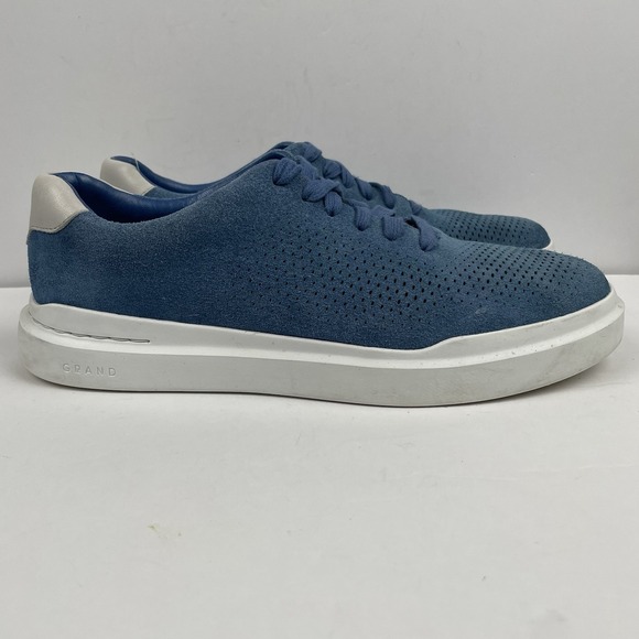 Cole Haan GrandPro Rally Laser Cut Sneaker Perforated Blue Suede - Mens Size 8.5 - Picture 2 of 15